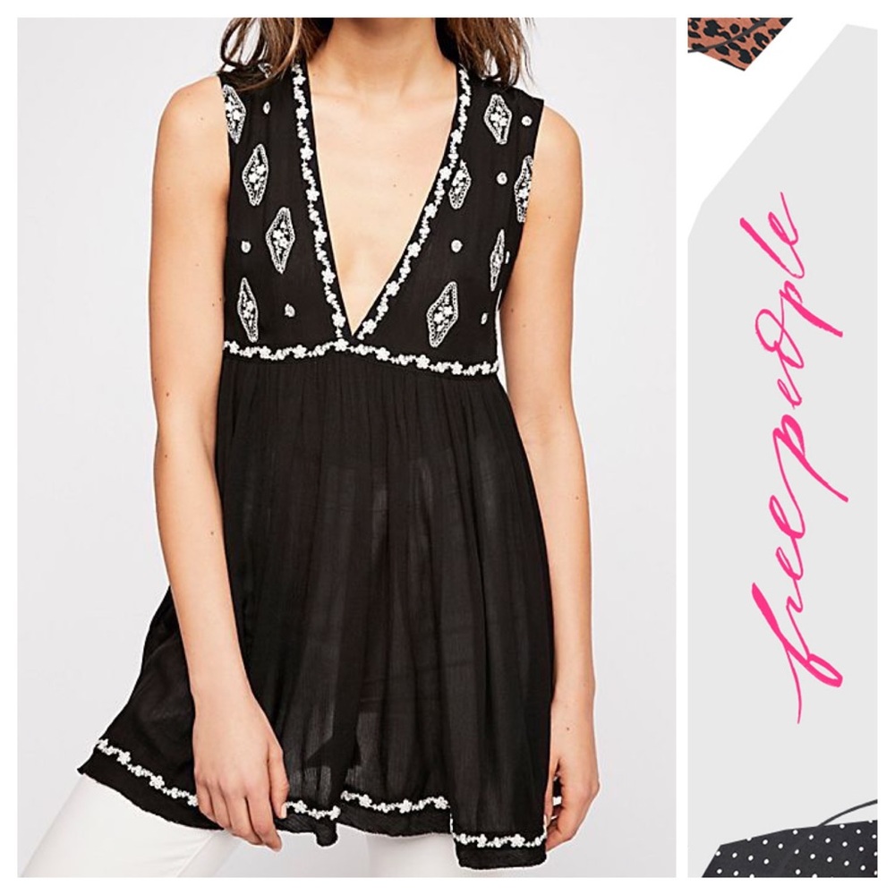 Free People Diamond Embroidered Tunic